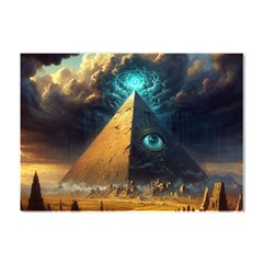 Mystic Blue Pyramid Art Crystal Sticker (a4) by ExtraAwesomeSauce
