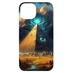 Mystic Blue Pyramid Art Iphone 14 Black Uv Print Case by ExtraAwesomeSauce