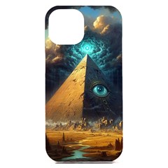 Mystic Blue Pyramid Art Iphone 15 Plus Black Uv Print Pc Hardshell Case by ExtraAwesomeSauce