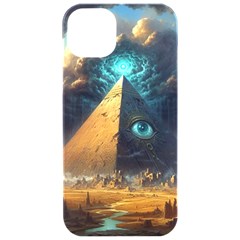 Mystic Blue Pyramid Art Iphone 15 Pro Black Uv Print Pc Hardshell Case by ExtraAwesomeSauce