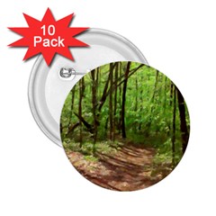 Peaceful Green Forest Walk 2 25  Buttons (10 Pack)  by ExtraAwesomeSauce