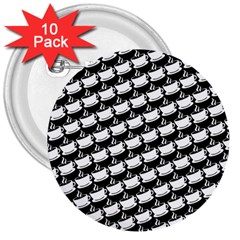 Stylish Coffee Cup Pattern 3  Buttons (10 Pack)  by ExtraAwesomeSauce