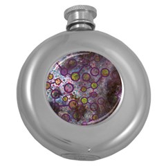 Abstract Molecular Space Art Round Hip Flask (5 Oz) by ExtraAwesomeSauce