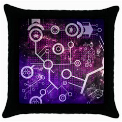 Cosmic Network Geometric Art Throw Pillow Case (black) by ExtraAwesomeSauce