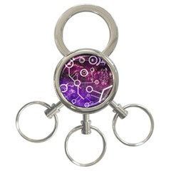 Cosmic Network Geometric Art 3-ring Key Chain by ExtraAwesomeSauce