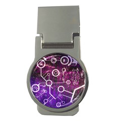 Cosmic Network Geometric Art Money Clips (round)  by ExtraAwesomeSauce
