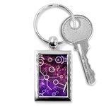 Cosmic Network Geometric Art Key Chain (Rectangle) Front