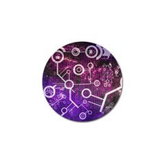 Cosmic Network Geometric Art Golf Ball Marker by ExtraAwesomeSauce