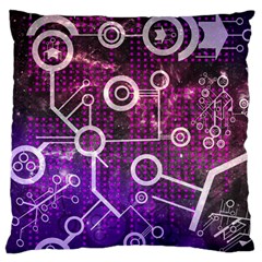 Cosmic Network Geometric Art Large Cushion Case (one Side) by ExtraAwesomeSauce