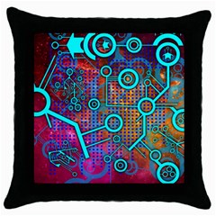 Abstract Tech Galaxy Design Throw Pillow Case (black) by ExtraAwesomeSauce