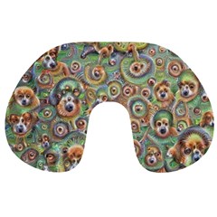Surreal Abstract Early Ai Art Travel Neck Pillow by ExtraAwesomeSauce