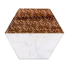 Eye Of Horus Pattern Marble Wood Coaster (hexagon)  by ExtraAwesomeSauce