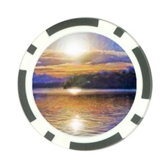 Serene Sunset Over Water Poker Chip Card Guard (10 Pack) by ExtraAwesomeSauce