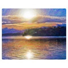 Serene Sunset Over Water Two Sides Premium Plush Fleece Blanket (teen Size) by ExtraAwesomeSauce