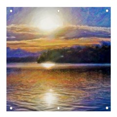 Serene Sunset Over Water Banner And Sign 4  X 4  by ExtraAwesomeSauce