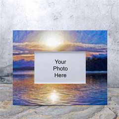 Serene Sunset Over Water White Tabletop Photo Frame 4 x6  by ExtraAwesomeSauce