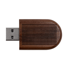 Chevron Pattern Wood Oval Usb Flash Drive by ytdream