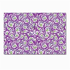 Funny Bacterias Drawing Motif Random Pattern Postcards 5  X 7  (pkg Of 10) by dflcprintsclothing