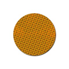 Pixel Art Mushroom Pattern Rubber Coaster (round) by ExtraAwesomeSauce