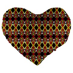 Colorful Geometric Pattern Design Large 19  Premium Flano Heart Shape Cushions by ExtraAwesomeSauce