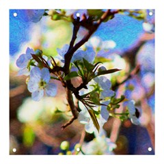 Springtime Pear Tree Blossoms Banner And Sign 3  X 3  by ExtraAwesomeSauce