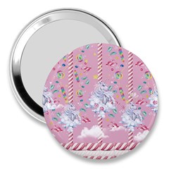 Orchid Unicorn Candy Marshmallows 3  Handbag Mirror Clone by CoolDesigns