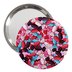 All Candies Pink Lollipop Candy Party 3  Handbag Mirror by CoolDesigns