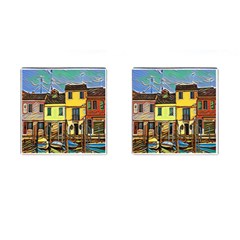 Colorful Venice Homes - Venezia, Italy Cufflinks (square) by ConteMonfrey