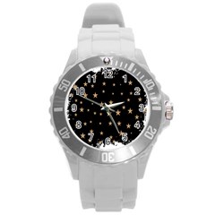 Little Stars Pattern Round Plastic Sport Watch (l) by ConteMonfrey