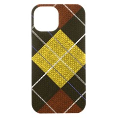 Yellow Plaid Iphone 15 Plus Black Uv Print Pc Hardshell Case by ConteMonfrey