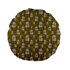 Super Lucky Cat Scaled Standard 15  Premium Flano Round Cushions by GeekLover