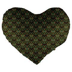 Day Of The Death Moth Scaled Large 19  Premium Flano Heart Shape Cushions by GeekLover