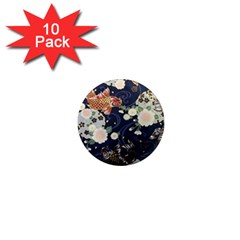 Japanese Wave Koi Illustration Pattern 1  Mini Magnet (10 Pack)  by Ndabl3x