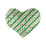 Christmas Paper Stars Pattern Texture Background Colorful Colors Seamless Standard 16  Premium Heart Shape Cushions Back