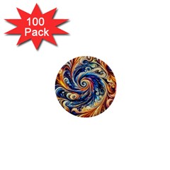 Colorful Motion Abstract Art 1  Mini Buttons (100 Pack)  by ExtraAwesomeSauce