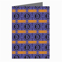 Bitcoin Logo Pattern Greeting Cards (pkg Of 8) by ExtraAwesomeSauce
