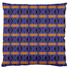 Bitcoin Logo Pattern Standard Premium Plush Fleece Cushion Case (two Sides) by ExtraAwesomeSauce