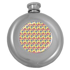 Colorful Bitcoin Pattern Round Hip Flask (5 Oz) by ExtraAwesomeSauce