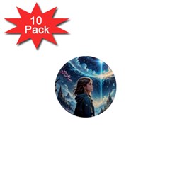 Enchanting Fantasy Night Sky Scene 1  Mini Magnet (10 Pack)  by ExtraAwesomeSauce