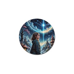 Enchanting Fantasy Night Sky Scene Golf Ball Marker by ExtraAwesomeSauce