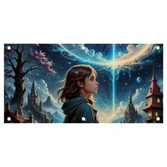 Enchanting Fantasy Night Sky Scene Banner And Sign 4  X 2  by ExtraAwesomeSauce