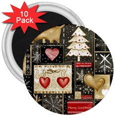 Christmas Reindeer 3  Magnets (10 Pack)  by Posterlux