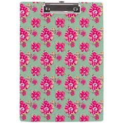 Retro 1880s Flowers Pattern 11 A4 Acrylic Clipboard by violetheavensky