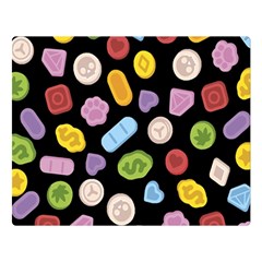 Ecstasy Pills Pattern Two Sides Premium Plush Fleece Blanket (large) by Valentinaart