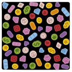 Ecstasy Pills Pattern Uv Print Square Tile Coaster  by Valentinaart