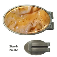 Homemade Flan Extreme Close-up Texture Money Clips (oval)  by dflcprintsclothing