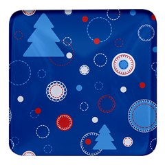Christmas Pattern Tree Design Square Glass Fridge Magnet (4 Pack) by Paksenen