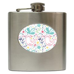Cute Bird Pattern Hip Flask (6 Oz) by designsbymallika
