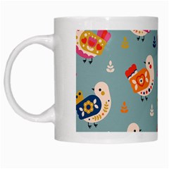 Cute Bird Pattern White Mug by designsbymallika