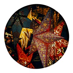 Star Lantern Lighting Round Glass Fridge Magnet (4 Pack) by Paksenen
